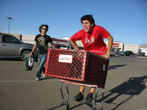 Do you regularly 'ride' your shopping cart from the store out to your car?
